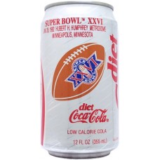 diet Coke, Super Bowl XXVI - Jan. 26, 1992 Hubert H. Humphrey Metrodome Minneapolis, Minnesota, United States, 1991