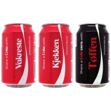Complete Set Share a Coke from Norway, 2014